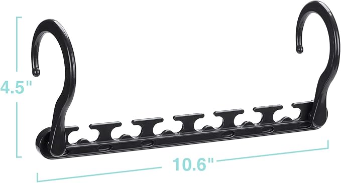 HOUSE DAY Sturdy Plastic Space Saving Hangers Cascading Hanger Organizer Closet Space Saver Multi Hangers for Heavy Clothes, Closet Organizers and Storage,College Dorm Room Essentials (20 Pack Black)-NeatNest