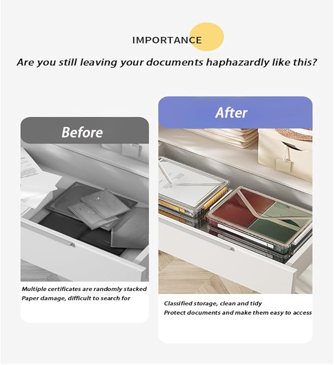 2 Pack Clear Plastic File Boxes w/Latching Lids, Stackable A4 Storage (‎White Latches, Small)