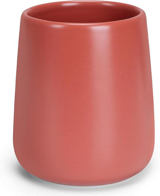 Bathroom Tumbler Cup Ceramic 13.5oz Reusable Toothbrush Cup 400ml,Toothbrush Holder Adequate for Your Bathroom (Red)