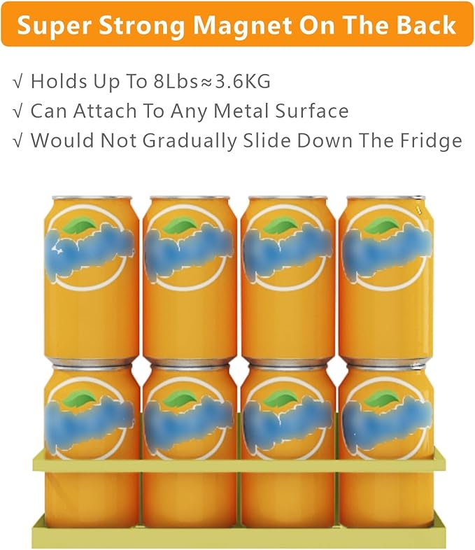 Magnetic Spice Rack For Refrigerator Magnetic Fridge Shelf For Kitchen Spice Organizer Magnetic Shelf For Fridge Space Saving Yellow 4 Pack With Magnetic Paper Towel Holder