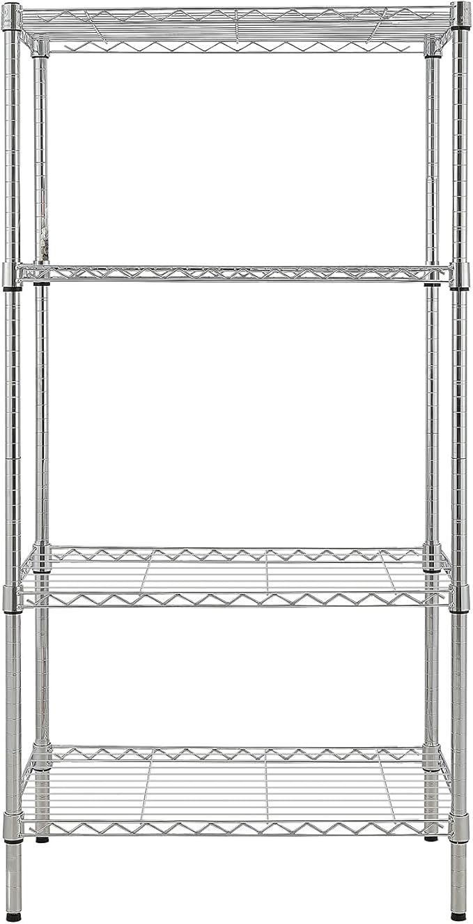 4 Tier Adjustable Storage Shelf Metal Storage Rack Wire Shelving Unit Storage Shelves Metal for Pantry Closet Kitchen Laundry