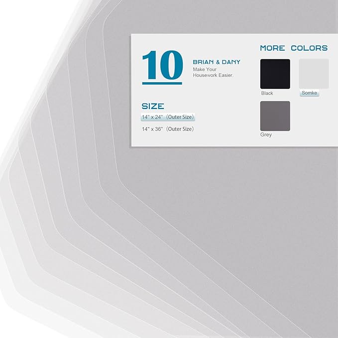 BRIAN & DANY Wire Shelf Liner 14" X 24", Set of 10, Heavy Duty Shelf Liners for Wire Shelving, Waterproof Wire Rack Shelf Cover, Transparent-NeatNest