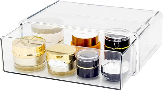 Clear Drawer Organizer - Stackable Drawer Storage Makeup Organizer for Store Cosmetics and Skincares, Suitable for Vanity, Bathroom and Bedroom Locker Organiser-Drawer-NeatNest