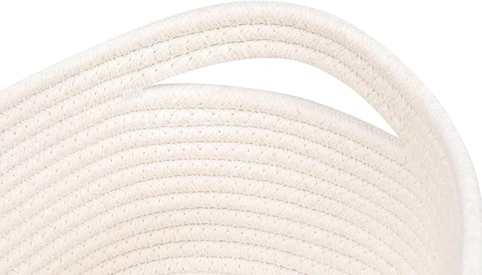 CubesLand Off White Small Storage Baskets for Shelves, Closet Organization Storage Bins Empty Gift Basket Baby Nursery Woven Baskets for Organizing, Rectangular Clothes Closet Shelves Baskets 3 Packs-NeatNest