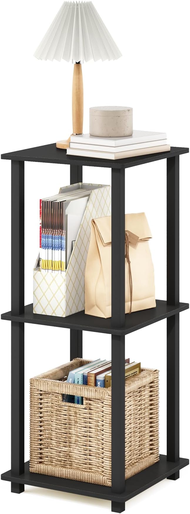 Furinno Simplistic Set of 2 End Table, Americano/Black-NeatNest