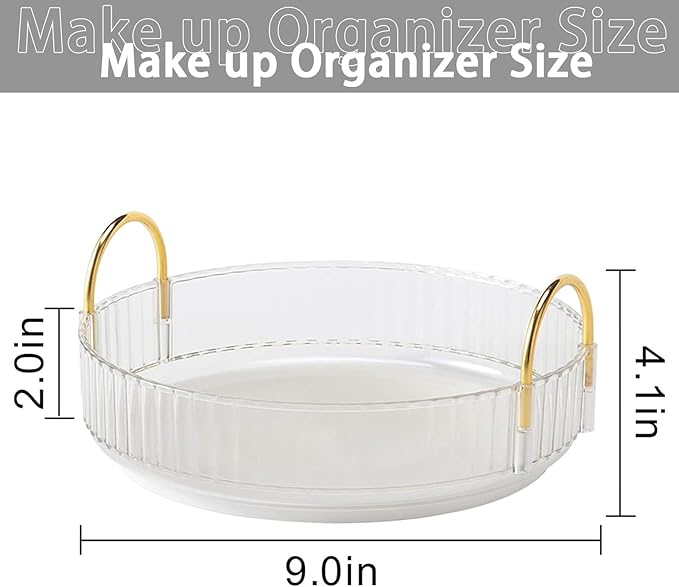 Rotating Makeup Organizer for Vanity, High-Capacity Skincare Clear Make Up Storage Perfume Organizers Cosmetic Dresser Organizer Countertop 360 Spinning (Clear, 1 Tier)-NeatNest