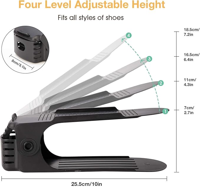 Neprock Shoe Rack Shoe Organizer Space-Saving Storage Shoe Organizer for Closet,Shoe Stacker Shoe Slots Space Saver Double Stack Shoe Holder Homeries-NeatNest