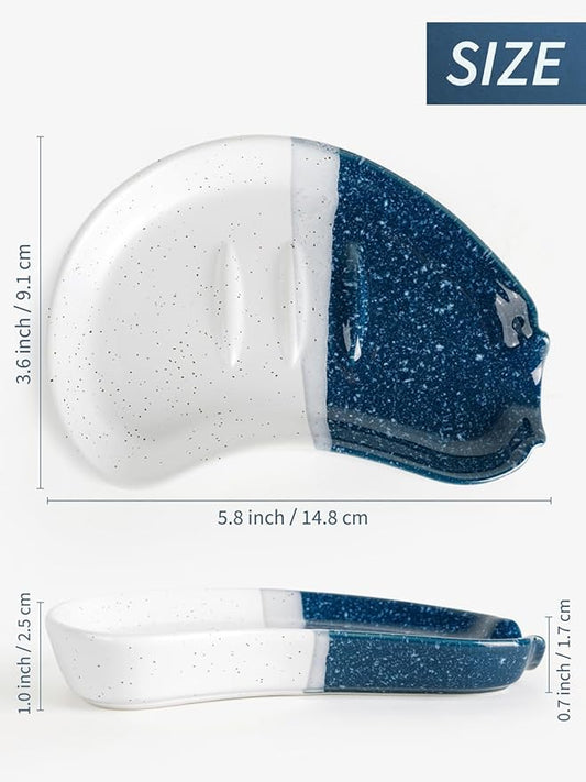 Ceramic Soap Dish – Blue & White Split-Glazed Porcelain Soap Holder with Drainage Grooves, Modern Sink or Bathroom Accessory, Stylish and Easy to Clean-NeatNest