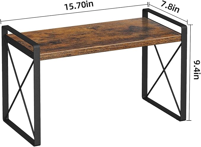 Giikin Countertop Shelf Organizer, Cupboard Stand Spice Rack, Retro Style Cabinet Shelf for Pantry, Kitchen, Bathroom, Reading Room, Bedroom to Save Space (7.8" D x 15.7" W x 9.4" H, Rustic Brown)-NeatNest