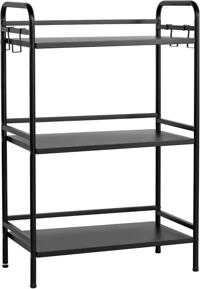 HDANI Storage Shelves, 3-Tier Metal Storage Rack with Shelf,Shelf Organizer,Garage Standing Shelving Unit for Laundry,Bathroom,Kitchen,Pantry, Closet,23.6''W X 13.8''D X 36.2 H''H,Black