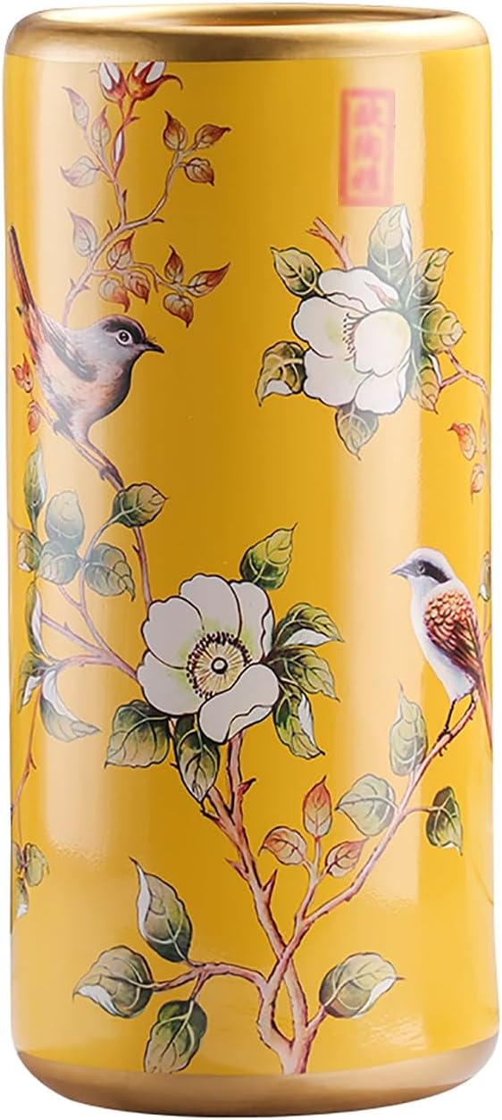 Ceramic Umbrella Stand Living Room Floor-Standing Freestanding Cane Chinese Umbrella Stand Multifunctional Painted Porcelain Vintage Ceramics Flower Vases for Home Office Entrance Indoor(A)-NeatNest