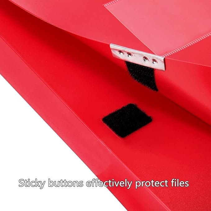 A4 Document Box Plastic Archive Cases with Lid, 31×24x4 cm, File Folder Organizer Document Storage File Boxes for Office, School, Letter Size Paper (Red (8 Packs))