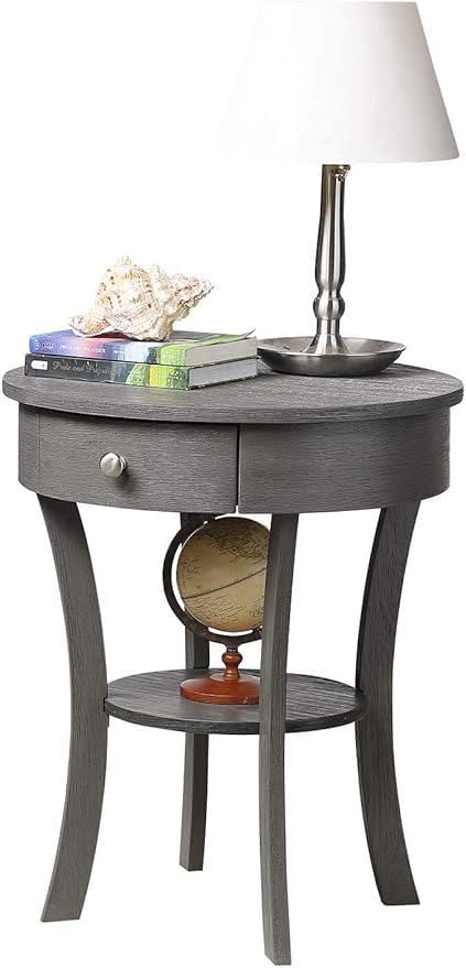 Convenience Concepts Classic Accents Schaffer End Table, Dark Gray Wirebrush-NeatNest