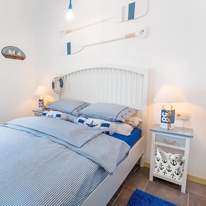 CLOCOR Rectangular Storage Basket,Collapsible Cute Pattern Storage Bin,Waterproof Coating Storage Box with Handles ,Gift Baskets, Shelf Basket (Anchor)-NeatNest