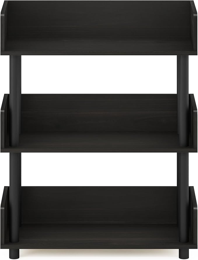 Furinno Turn-N-Tube 3-Tier Freestanding Multipurposes Display Rack, Bookshelf, Espresso-NeatNest