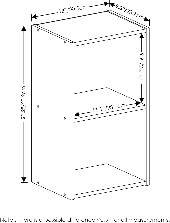 Furinno Luder Bookcase / Book / Storage, 2-Tier Cube, Pink/White-NeatNest