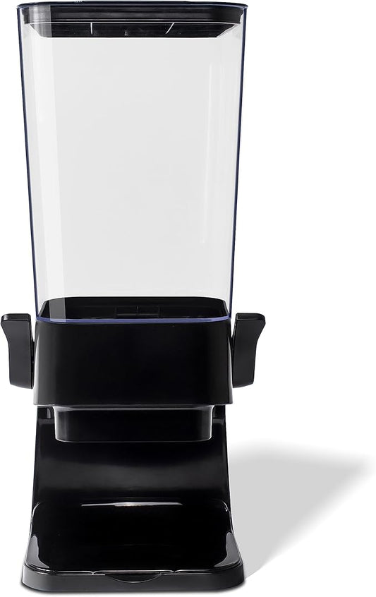 Cereal Dispenser Countertop, 5L Kitchen Organization Cereal Containers Storage, Desktop Candy Dispenser Plastic Cereal Dispenser, Snack Containers Can Hold Granola, Dry Food, Grain (Black, 1Pc)-NeatNest