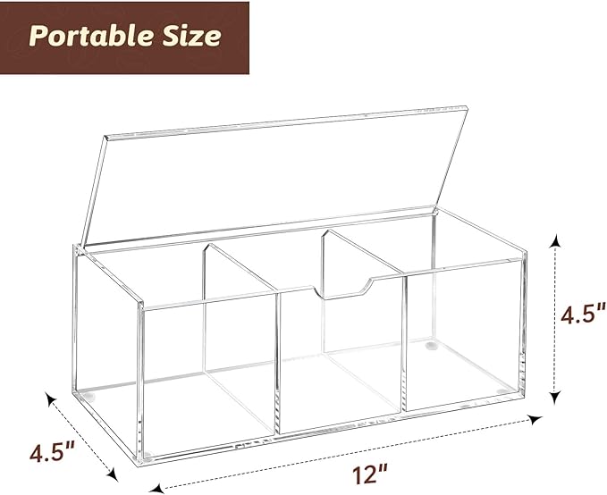 BEYGORM Acrylic Coffee Pod Holder with Lid for 24 Kcup, Clear Coffee Capsule Storage Organizer,3 Compartments Coffee Bar Station Organizer Compatible with Coffee Pod, Coffee Creamer-NeatNest