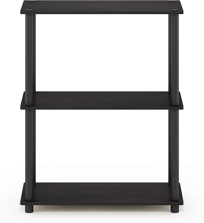 Furinno Turn-N-Tube Display Rack, 3-Tier Single, Espresso/Black-NeatNest