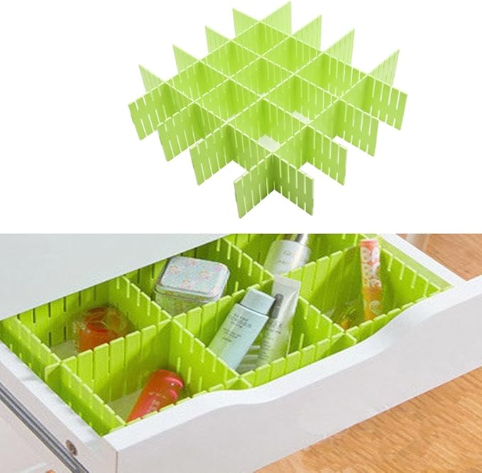 8pcs DIY Plastic Drawer Organizer Adjustable Drawer Dividers for Home Tidy Closet, Socks, Underwear, Office School Supplies, Kitchen Utensil Tools (Green)-NeatNest