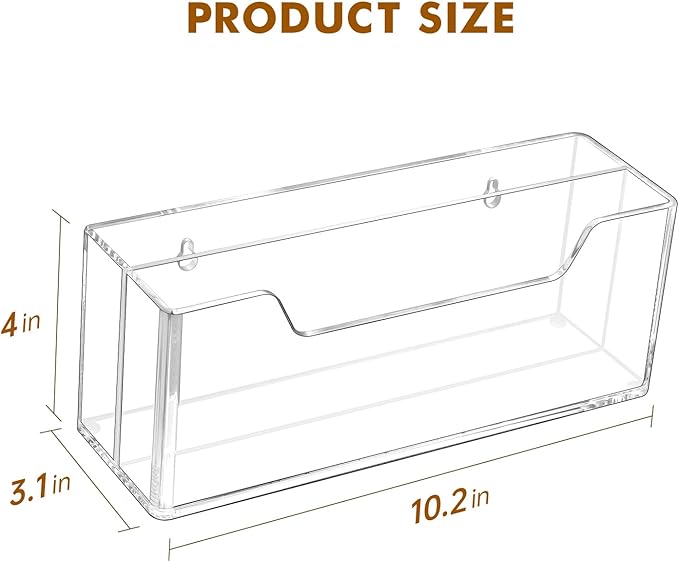 BEYGORM Acrylic Mail Organizer for #10 Envelopes, 2-Slot Wall-Mounted & Countertop Letter Holder, Clear Hanging Mail Rack for Home Office-NeatNest