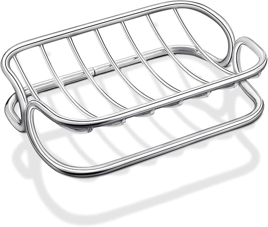 Bar Soap Dish Stainless Steel Shower Soap Holder Rust Proof Metal Soap Holder Self Draining Soap Sponge Holder Shelf Tray for Shower Bathroom Kitchen Sink-NeatNest