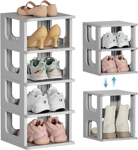 HAIXIN 5-Tier Shoe Rack - Durable Space Saving Shoe Storage Stand for Closet, Entryway, Hallway, Dorm, Bathroom - Grey-NeatNest