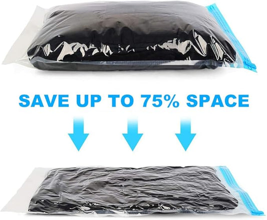 Compression Bags for Travel - 12 Pack Space Saver Bags - No Vacuum or Pump Needed - Vacuum Storage Bags for Travel Accessories - Transparent-NeatNest