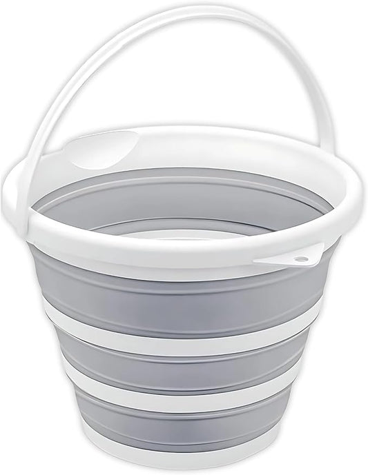 South Bend Components 2.6 Gallons Collapsible Bucket with Handle, Space Saving Design Portable Foldable Water Pail for Indoor/Outdoor, Mop, Boating, Camping, and Fishing (1-Pack)-NeatNest
