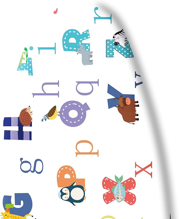 Extra Thick Ironing Board Cover and Pad, Cartoon Alphabet 15x54 Ironing Board Cover, Resist Scorching and Staining,Elastic Edges,Cute Animal Lovely Prints