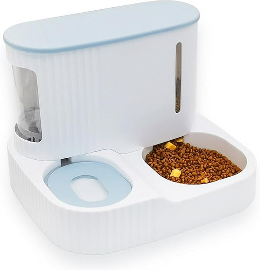 Kathson 2 in 1 Auto Cat Feeder and Waterer, Gravity Pet Feeder for Dry Food, Indoor/Outdoor Cats (Green)-NeatNest