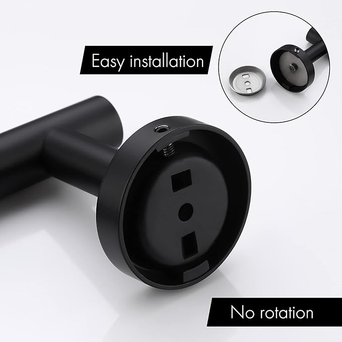 KES 25.2 Inches Black Towel Bar for Bathroom, Hand Towel Holder, Towel Bar Wall Mount, SUS304 Stainless Steel Matte Black, Total Length 27.6 Inch, A2000S70B-BK
