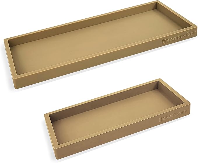 Countertop and Vanity Tray - 2 PC (11” and 7”) Shatterproof Silicone Kitchen and Bathroom Trays for Counter, Kitchen Soap Dispenser Tray, Vanity Trays for Bathroom, Perfume Key Tray-NeatNest
