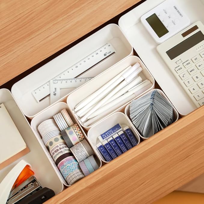 12 PCS Large Kitchen Drawers Organizer for Utensil Organizer Cutlery Silverware Flatware Holder Kitchen Organizers and Storage Drawer Organizer for Forks, Knives, Drawer Divider BPA Free-NeatNest
