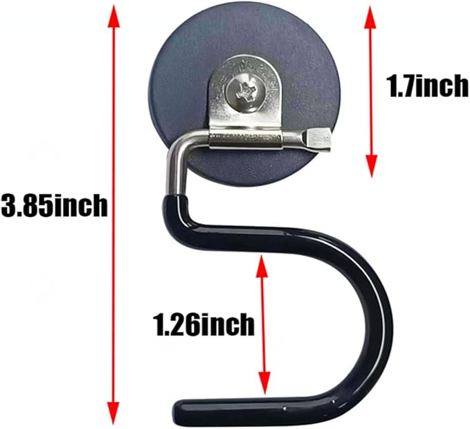 2PCS Magnetic Broom Hooks, Space-Saving Mop Rake Rack, Stainless Steel Heavy Duty Mop Handle