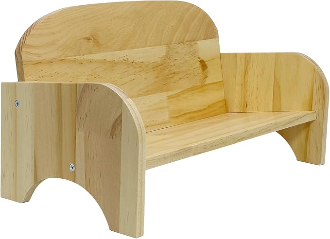 Couch-Style Desktop Bookshelf Organizer - Natural Wood Desk Top Bookshelf for Books, CDs, Magazines, Space-Saving for Home Office/Dorm (1, Rectangular)-NeatNest