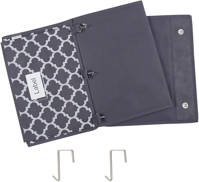homyfort Over the Door File Organizer, Hanging File Folders, Wall Organizers and Storage for Mail, Magazine, Notebooks, Planners, Office, Classroom, 5 Extra Large Pockets (Grey Lantern Pattern)-NeatNest