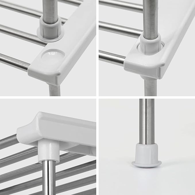 carrotez Cabinet Organizer Shelf, Set of 2 Stackable Kitchen Counter Shelves, Kitchen Cabinet Organizers and Storage, Pantry Storage Shelf Organizer, 9.8 x 7.8 x 6.1 - White-NeatNest