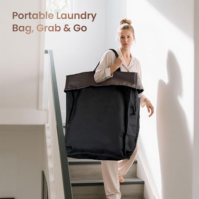 320L Laundry Basket with Wheels, 3-Section Rolling Hamper for Laundry, Extra Large Laundry Hamper with Wheels, Clothes Hamper Rolling Laundry Basket for Home, Bathrooms and Dorm(Black)