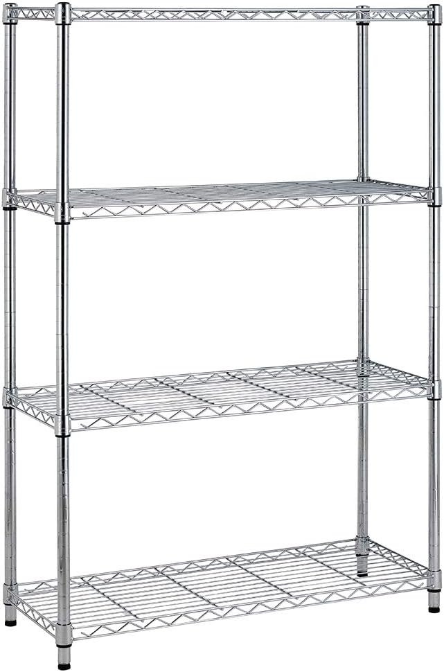BestOffice Shelving Unit NSF Metal Large Storage Shelves Heavy Duty Height Adjustable Commercial Grade Steel Utility Layer Shelf Rack Organizer (36x14x54, Chrome)-NeatNest