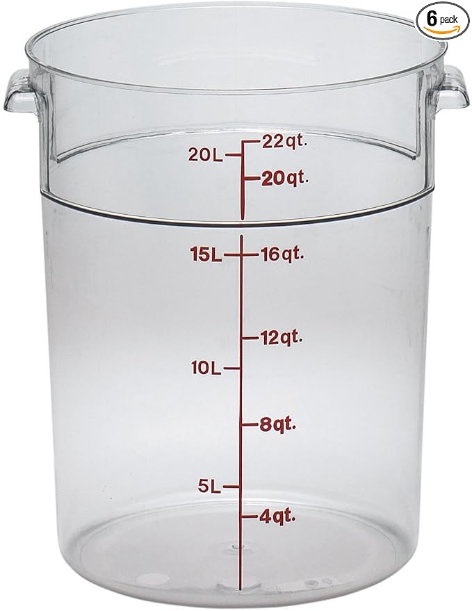 Cambro (RFSCW22135) 22 qt Round Polycarbonate Food Storage Container - Camwear (Pack of 6)-NeatNest