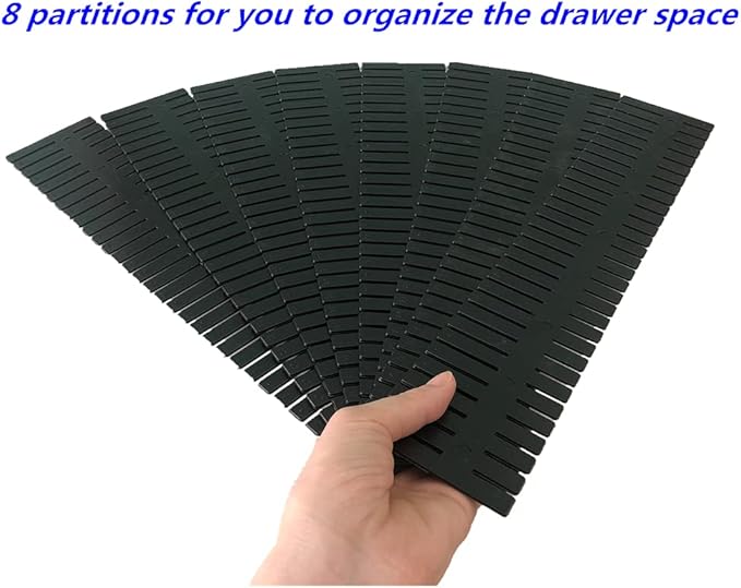 8pcs DIY Plastic Drawer Organizer Adjustable Drawer Dividers for Home Tidy Closet, Socks, Underwear, Office School Supplies, Kitchen Utensil Tools (Black)-NeatNest