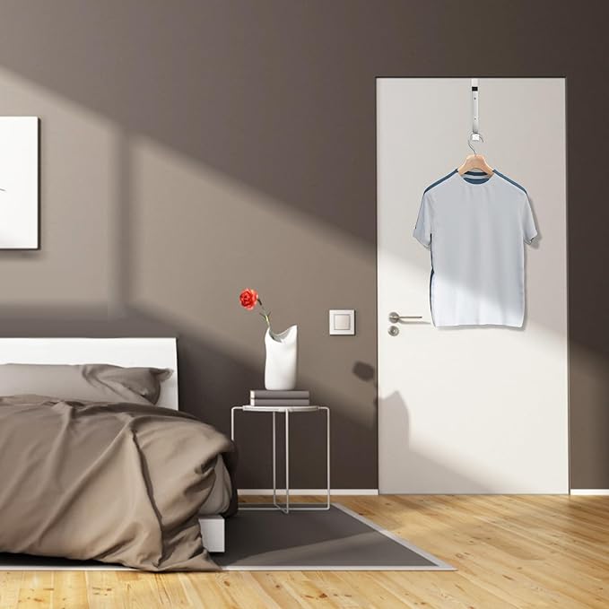 Over The Door Hanger Hooks for Clothes, Over The Door Coat Hook Portable Clothes Drying Rack for Laundry Foldable Rack Space Saving - 1 Pack