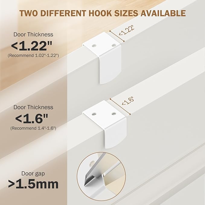 Delamu Adjustable Over the Door Pantry Organizer with Clear Acrylic Panel, 6-Tier Pantry Organization and Storage for Kitchen, Hanging Spice Rack Seasoning Shelves for Cabinet, Easy Install, White-NeatNest