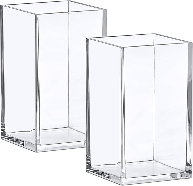 Amazing Abby - Penelope - 2-Pack Pen Holder, Acrylic Pen Holder, Clear Plastic Organizer for Office Supplies, Perfect Office Desktop Storage Solution for Pencils, Pens, Markers, Scissors, and More-NeatNest