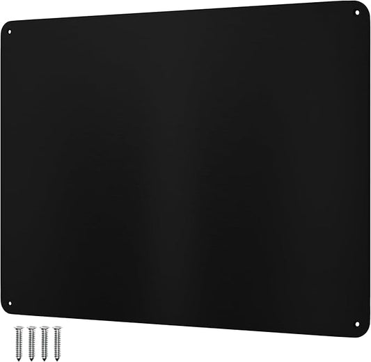 9 inches x 6.5 inches Stainless Steel Plate for Magnets, 3M Adhesive Back, Mounting Screws, Ideal for Magnetic Shelf, Spice Holders, Fridge Magnets. Mount Anywhere! (Black, 1 Pack)
