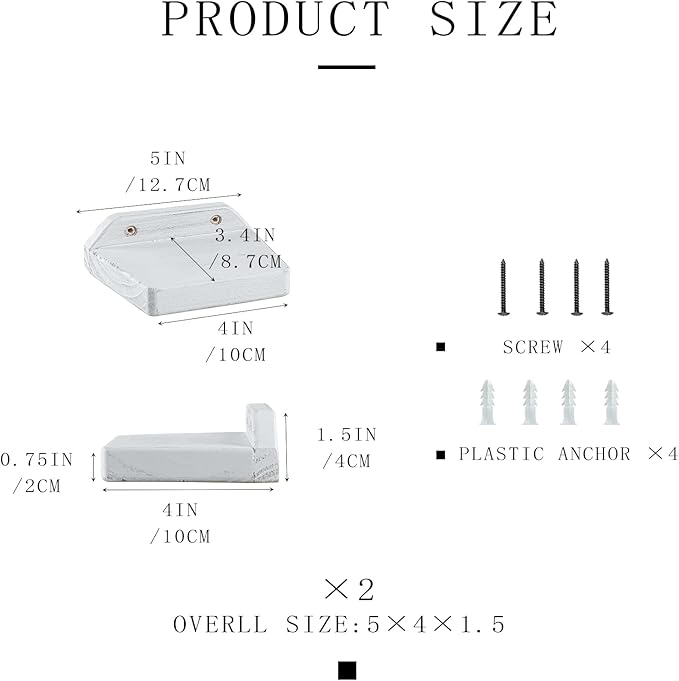 Freezing point Small Floating Shelves for Wall Set of 2 Natural Wood 5Inch Mini Wall Shelf Decor Plant Display Collectibles Mounted Kitchen Bathroom Bedroom Corner Decorative Storage Tiny Stand White