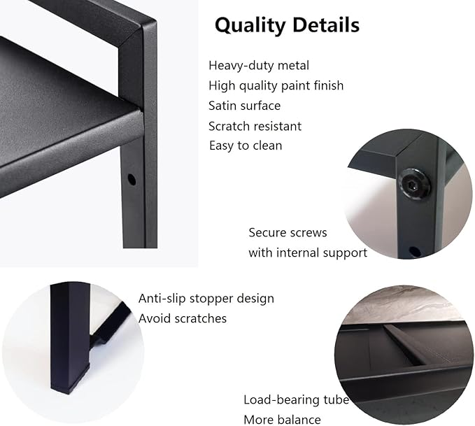 Expandable Cabinet Shelf Organizer 16-26" L Stackable Kitchen Counter Shelf Sink Rack Countertop Storage Black (Wide 10.6”D)-NeatNest