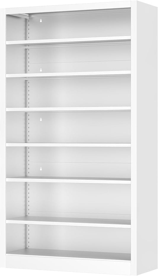 Shoe Cabinet,7 Tiers Heavy Duty Metal Freestanding Shoe Rack,55" Tall Shoe Cabinet with Open Storage for Entryway (White, 7 Tier-55 H*27.6" W*11.8" D)-NeatNest