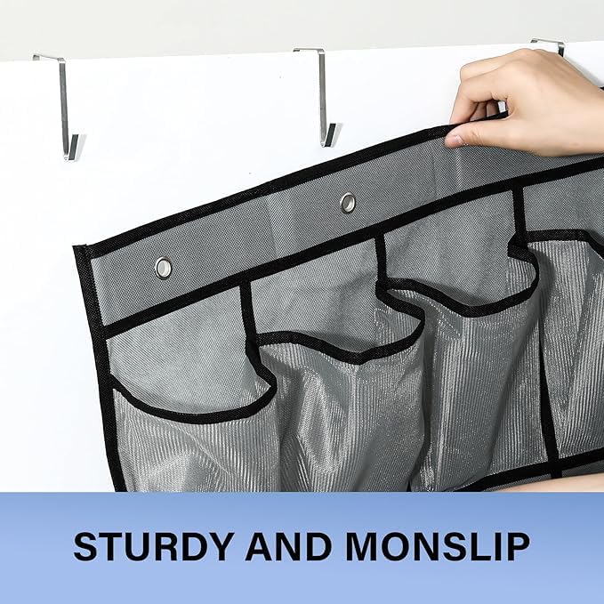 Over the Door Shoe Organizer, 24 Large Breathable Mesh Pockets, Hanging Storage Holder, Hanging Shoe Organizer(Black)-NeatNest